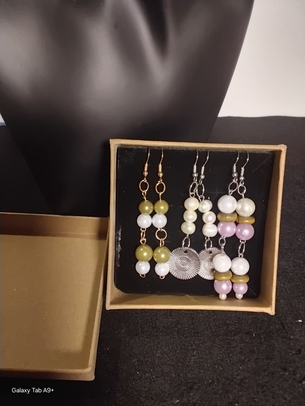 Handmade Green and Pink Beaded Drop Earrings Set - Women Jewelry